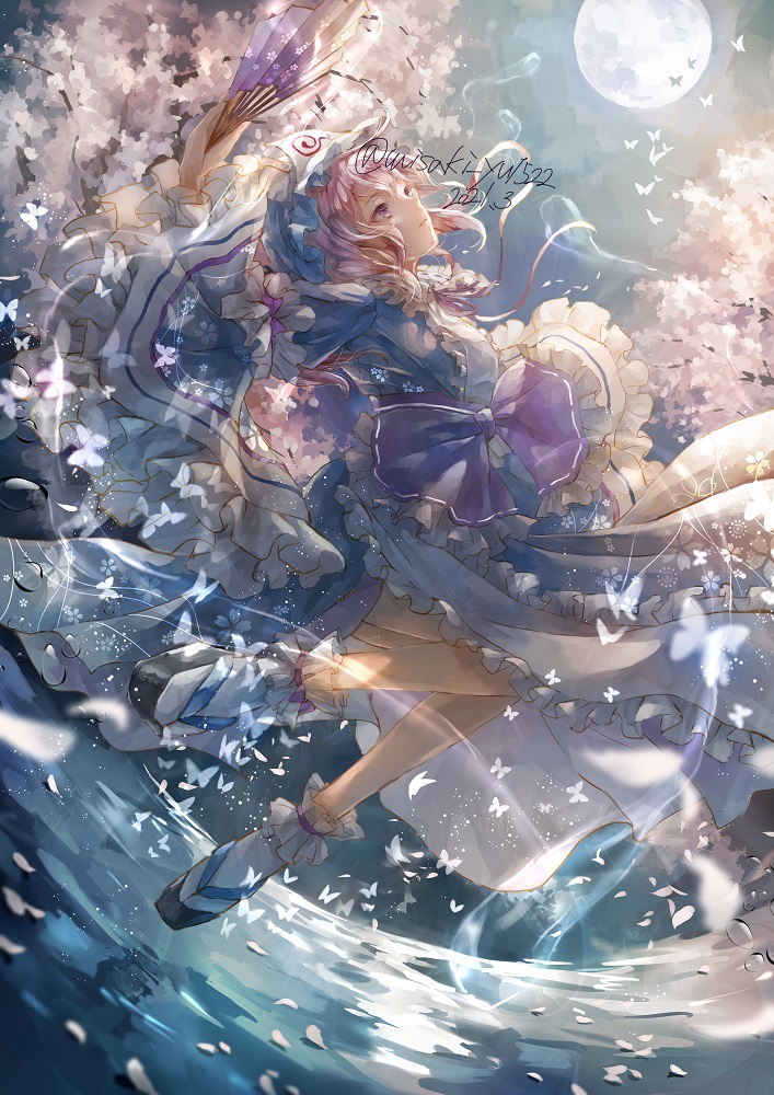 saigyouji yuyuko (touhou) drawn by misaki_yuu_(misaki_1192)