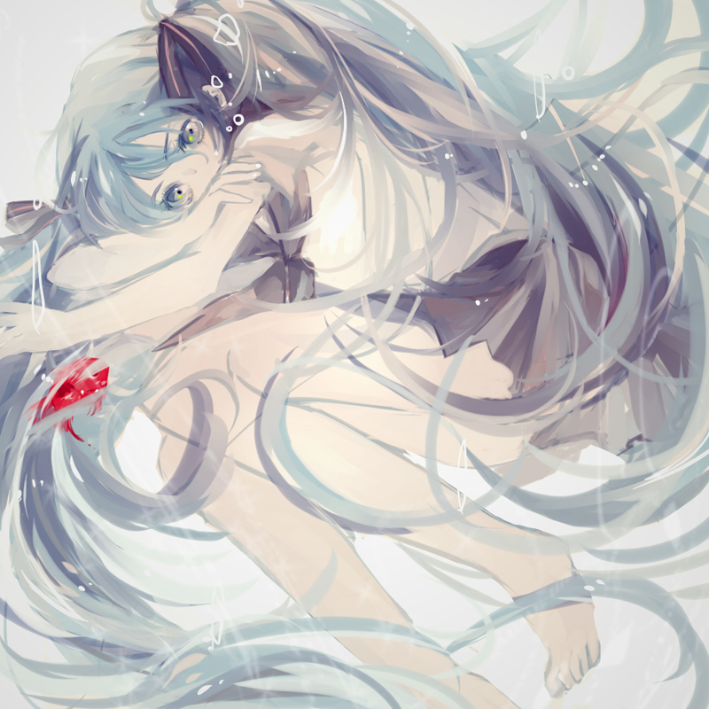 hatsune miku and bottle miku (vocaloid) drawn by jikei
