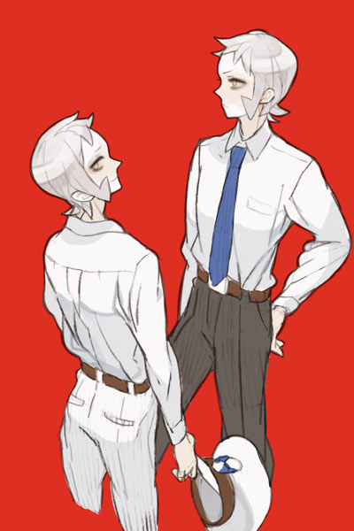 ingo and emmet (pokemon and 1 more) drawn by 9_(saki-ooo-kiyu)
