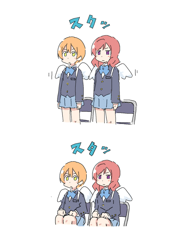 nishikino maki and hoshizora rin (love live! and 2 more) drawn by nanaji_(7ymf)