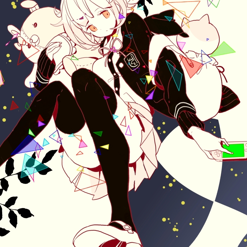 nanami chiaki and monomi (danganronpa and 1 more) drawn by hitomikoube