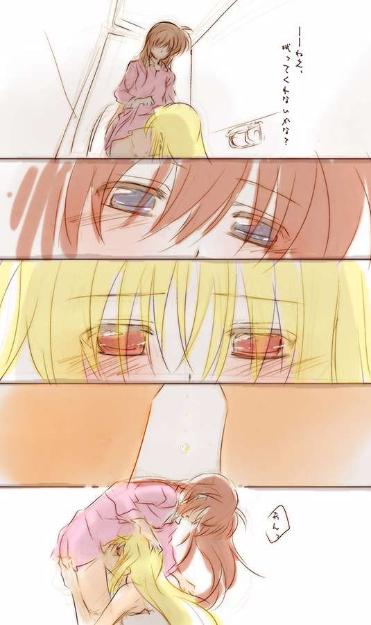 fate testarossa and takamachi nanoha (lyrical nanoha and 1 more) drawn by tokoharu