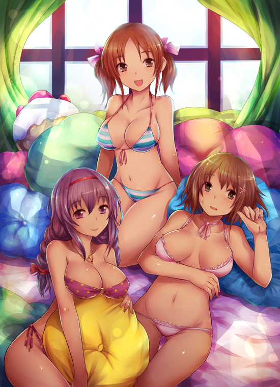 mimura kanako, totoki airi, and sakakibara satomi (idolmaster and 1 more) drawn by kara_(color)