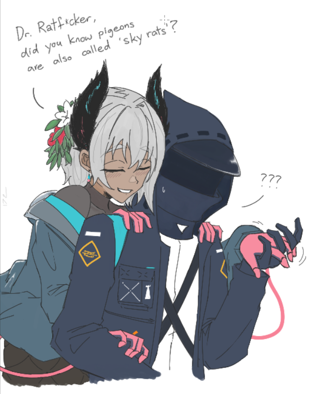 doctor and raidian (arknights) drawn by dokonjou_(odossan)