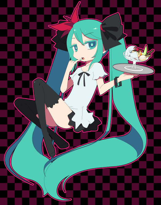 hatsune miku (vocaloid and 1 more) drawn by mzh