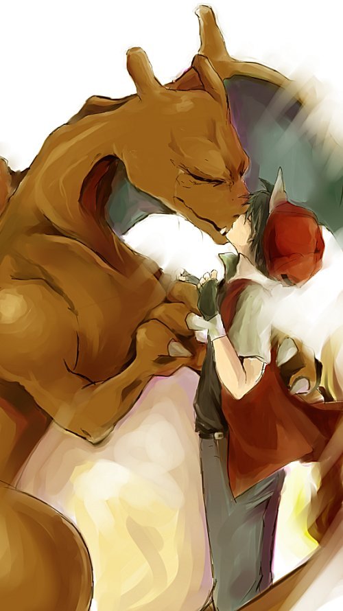 red and charizard (pokemon and 1 more) drawn by takobue_(taccobue)