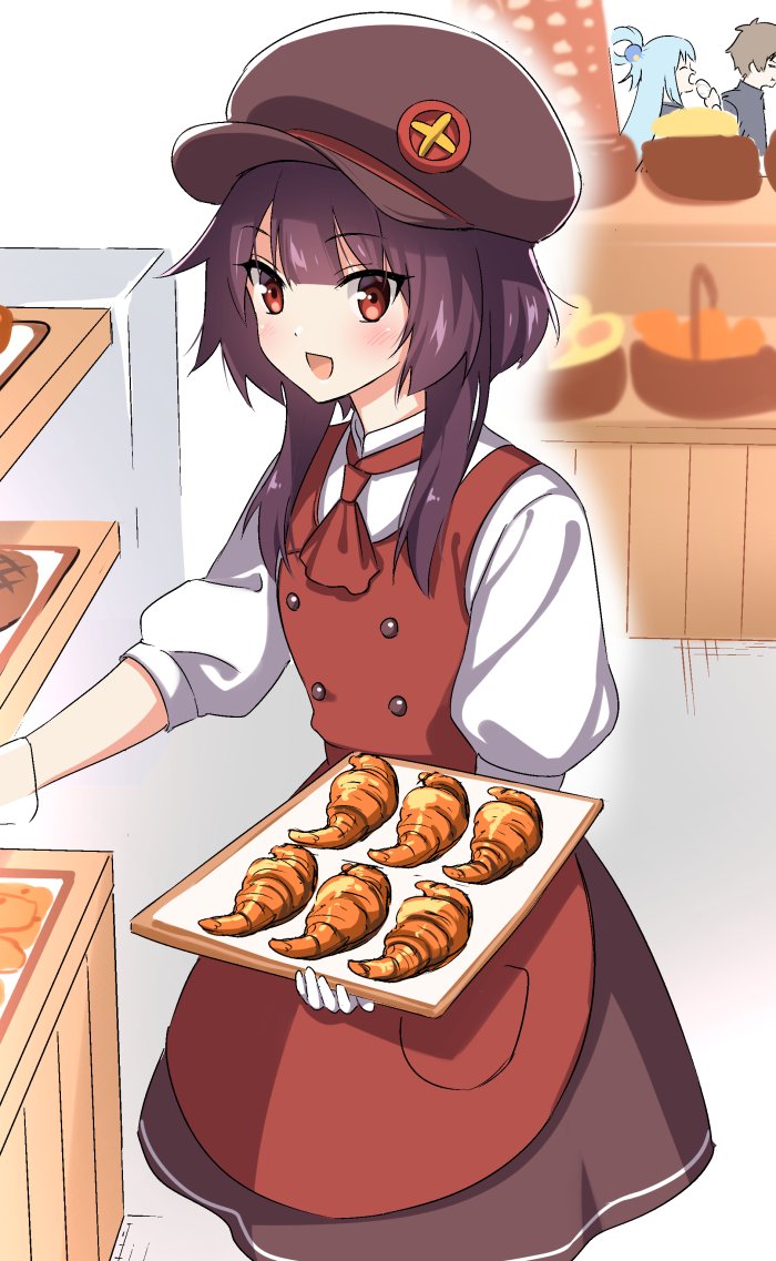 megumin, aqua, and satou kazuma (kono subarashii sekai ni shukufuku wo!) drawn by taromarun