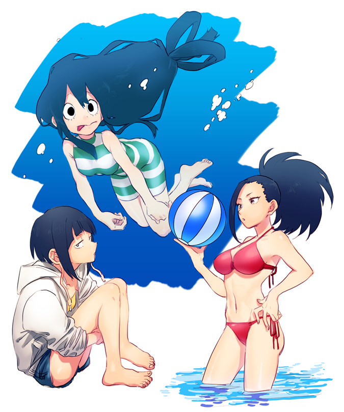 asui tsuyu, yaoyorozu momo, and jiro kyoka (boku no hero academia) drawn by ohhhhhhtsu