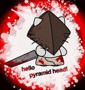 hello kitty and pyramid head (sanrio and 3 more)