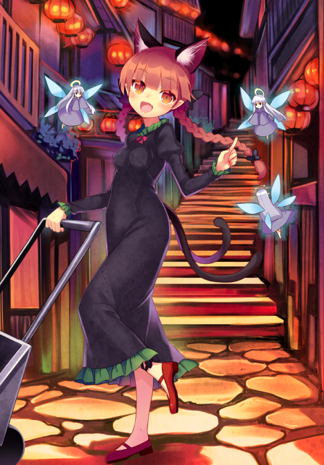 kaenbyou rin and zombie fairy (touhou) drawn by minamura_haruki