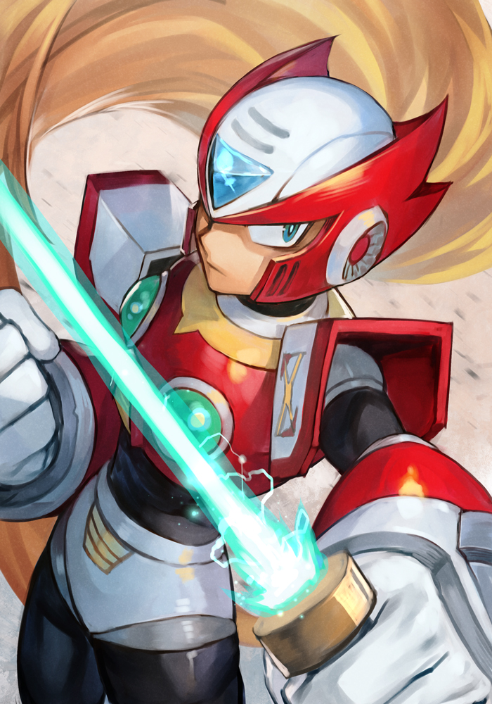 zero (mega man and 1 more) drawn by hungry_clicker