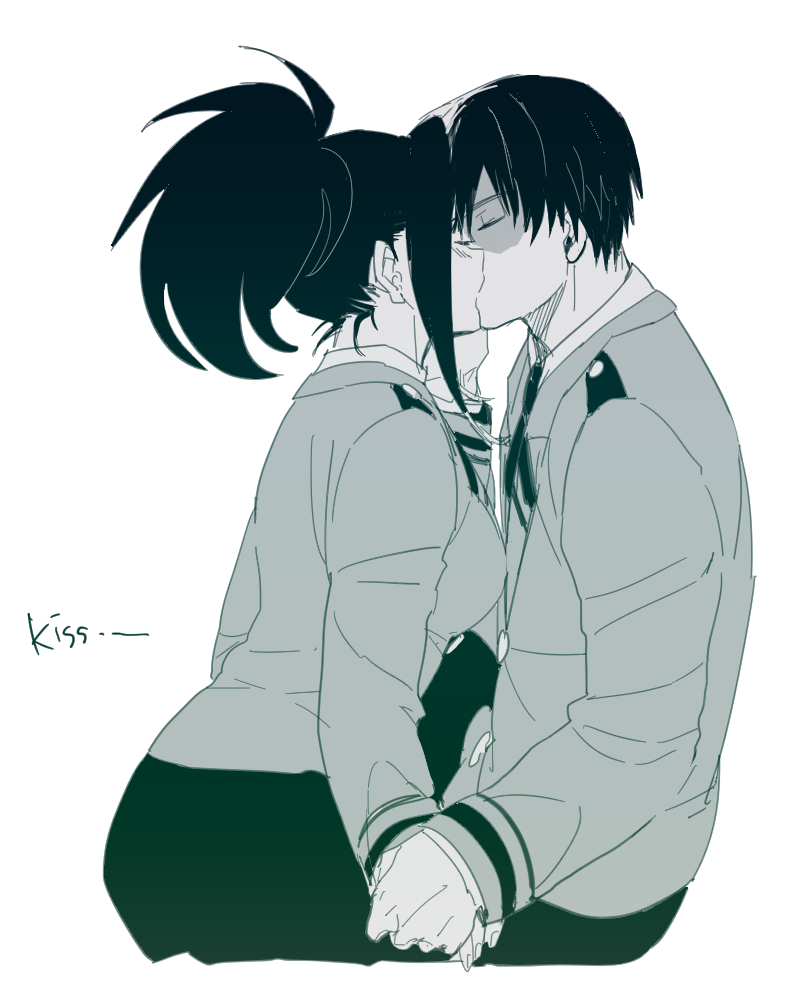 todoroki shoto and yaoyorozu momo (boku no hero academia) drawn by saran