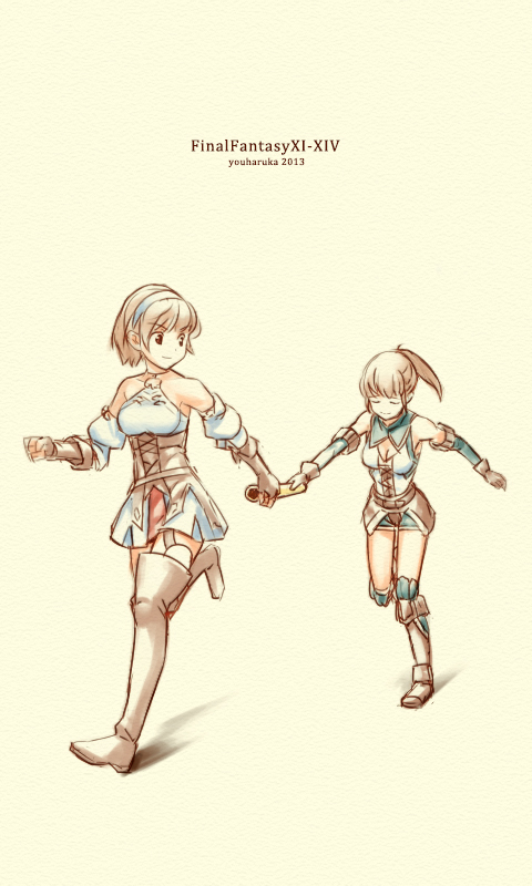 warrior of light and adventurer (final fantasy and 2 more) drawn by you_haruka