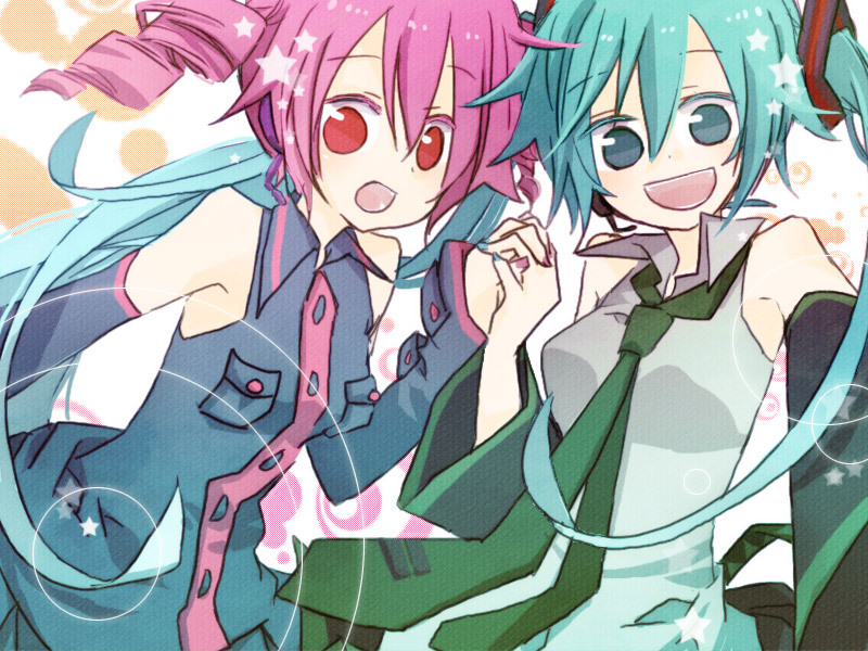 hatsune miku and kasane teto (vocaloid and 1 more) drawn by yoshiki