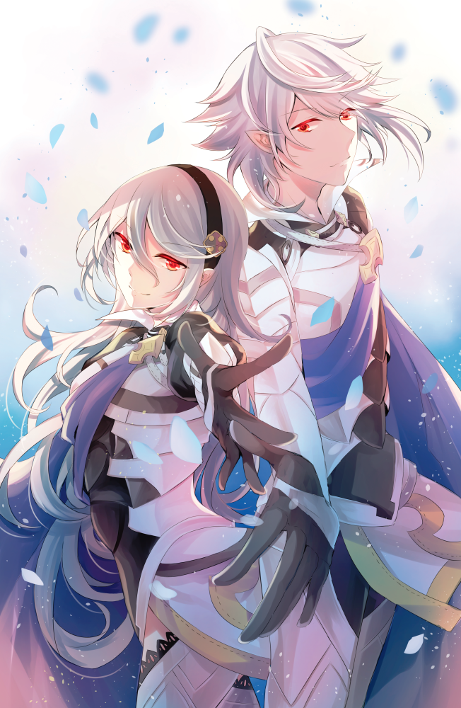 female corrin and male corrin (fire emblem and 1 more) drawn by illycia