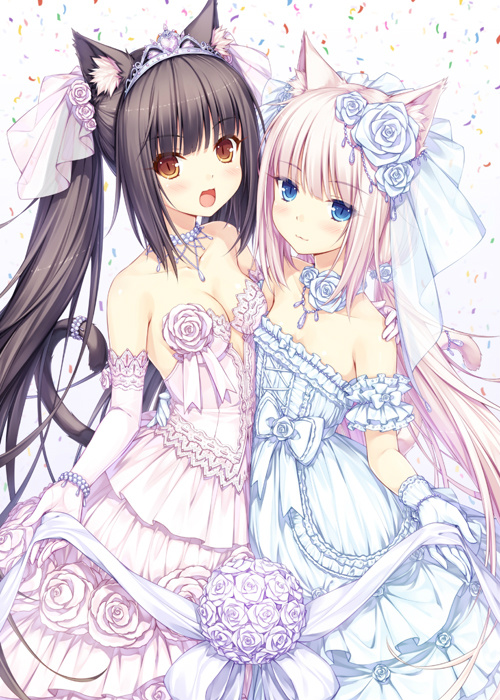 chocola and vanilla (nekopara) drawn by sayori_(neko_works)