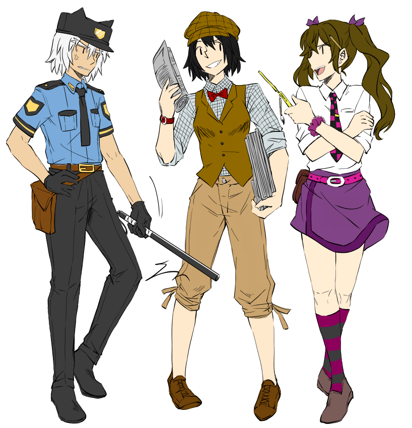 shameimaru aya, inubashiri momiji, and himekaidou hatate (touhou) drawn by dlanon