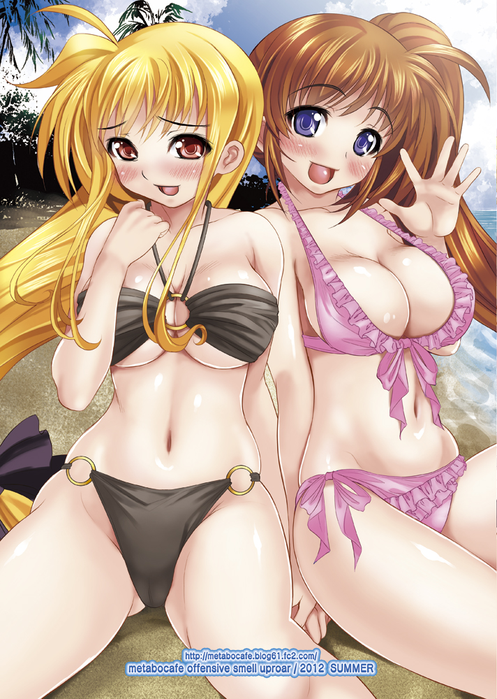fate testarossa and takamachi nanoha (lyrical nanoha and 2 more) drawn by itachou