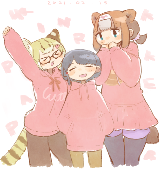 captain, margay, and kodiak bear (kemono friends and 1 more) drawn by shuushuusha