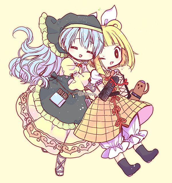 haniyasushin keiki and joutouguu mayumi (touhou) drawn by biyon