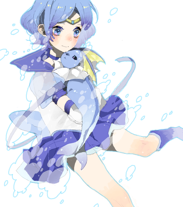 mizuno ami, vaporeon, sailor mercury, and super sailor mercury (pokemon and 2 more) drawn by nanakami_mana