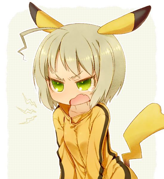pikachu and huang pao-lin (pokemon and 1 more) drawn by kiri_futoshi