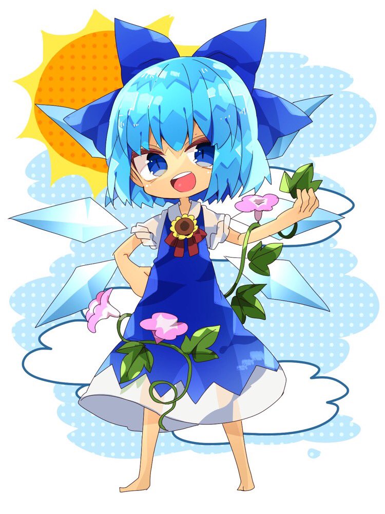 cirno and tanned cirno (touhou and 1 more) drawn by nikorashi-ka