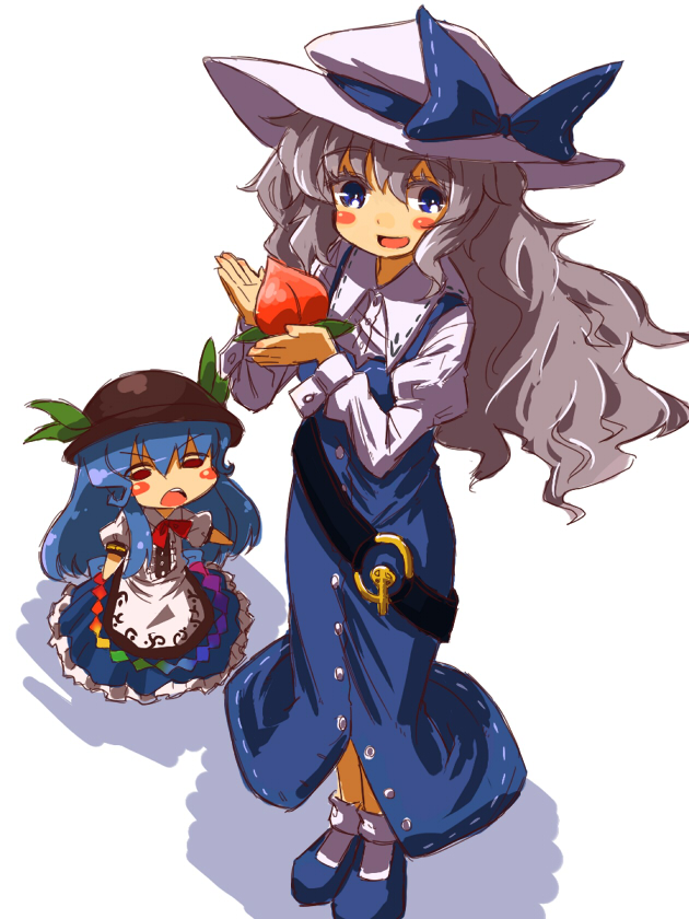 hinanawi tenshi and watatsuki no toyohime (touhou) drawn by kingin