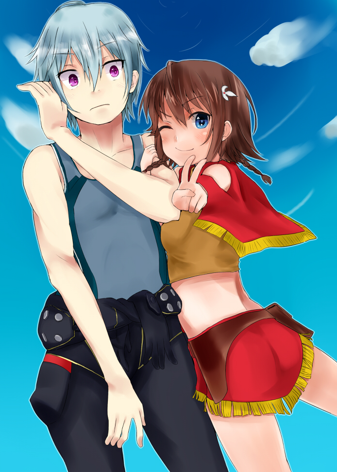 amy and ledo (suisei no gargantia) drawn by kou_mashiro