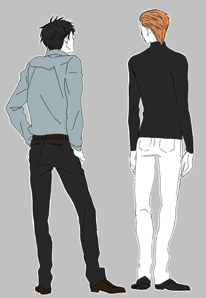 r daneel olivaw and elijah baley (the caves of steel) drawn by kurosuke_(nora)