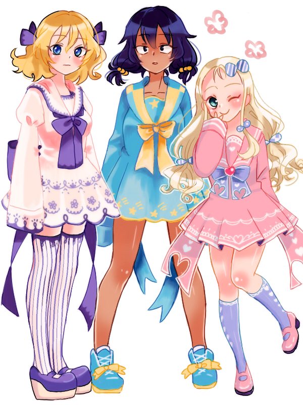 andou, oshida, and marie (girls und panzer) drawn by plum2_h