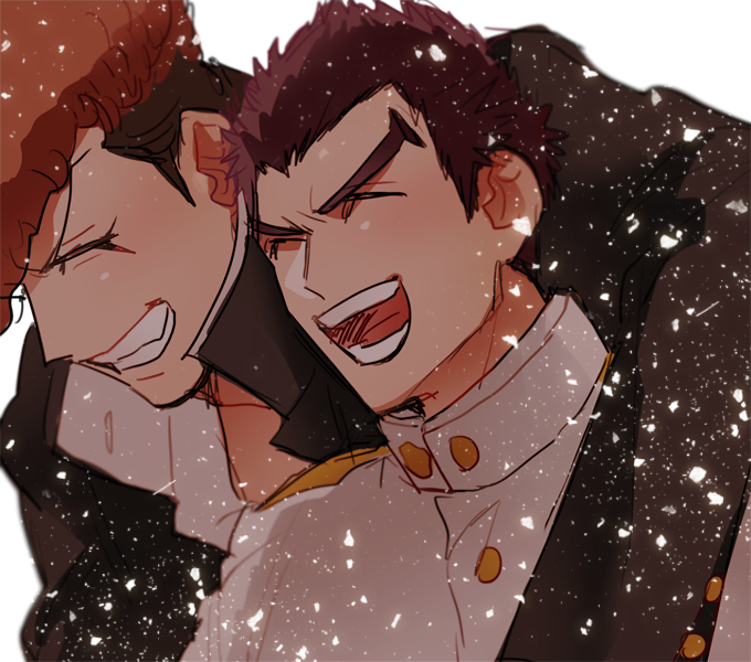 ishimaru kiyotaka and owada mondo (danganronpa and 1 more) drawn by isamu