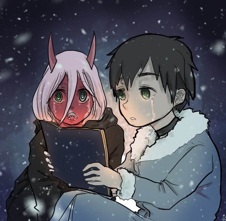 zero two and hiro (darling in the franxx) drawn by 1197103902