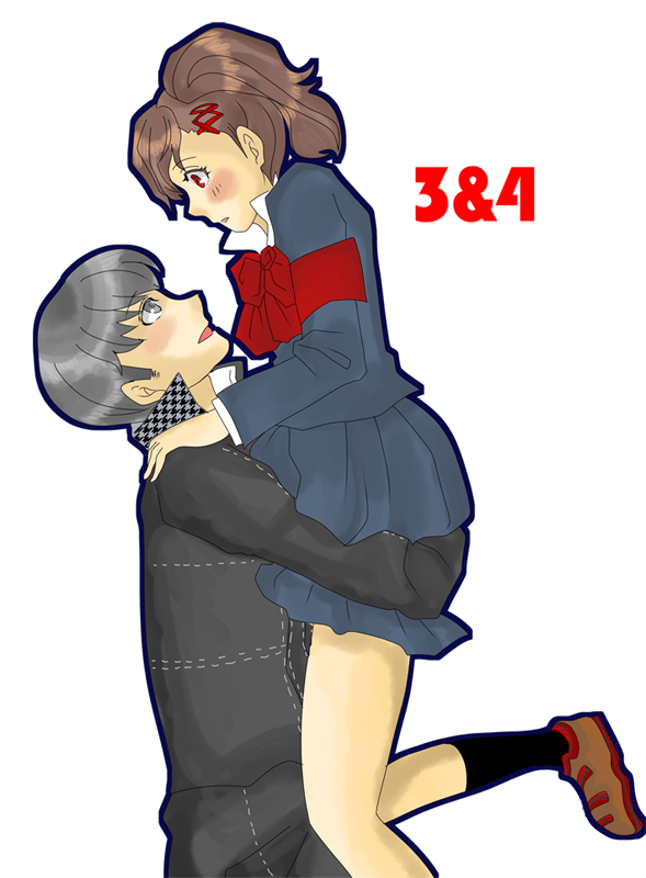 narukami yu and shiomi kotone (persona and 3 more) drawn by ferikorr