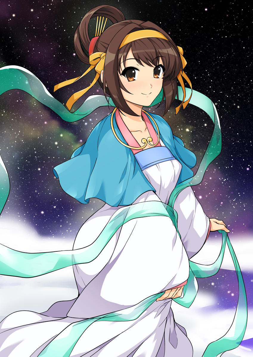 suzumiya haruhi and orihime (suzumiya haruhi no yuuutsu and 1 more) drawn by haruhisky