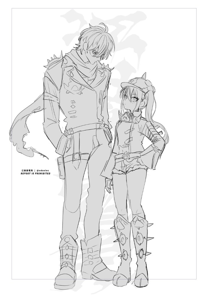 luciana de montefio and lighter (zenless zone zero) drawn by edajima_denki