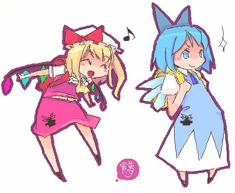 flandre scarlet and cirno (touhou) drawn by clear_cross