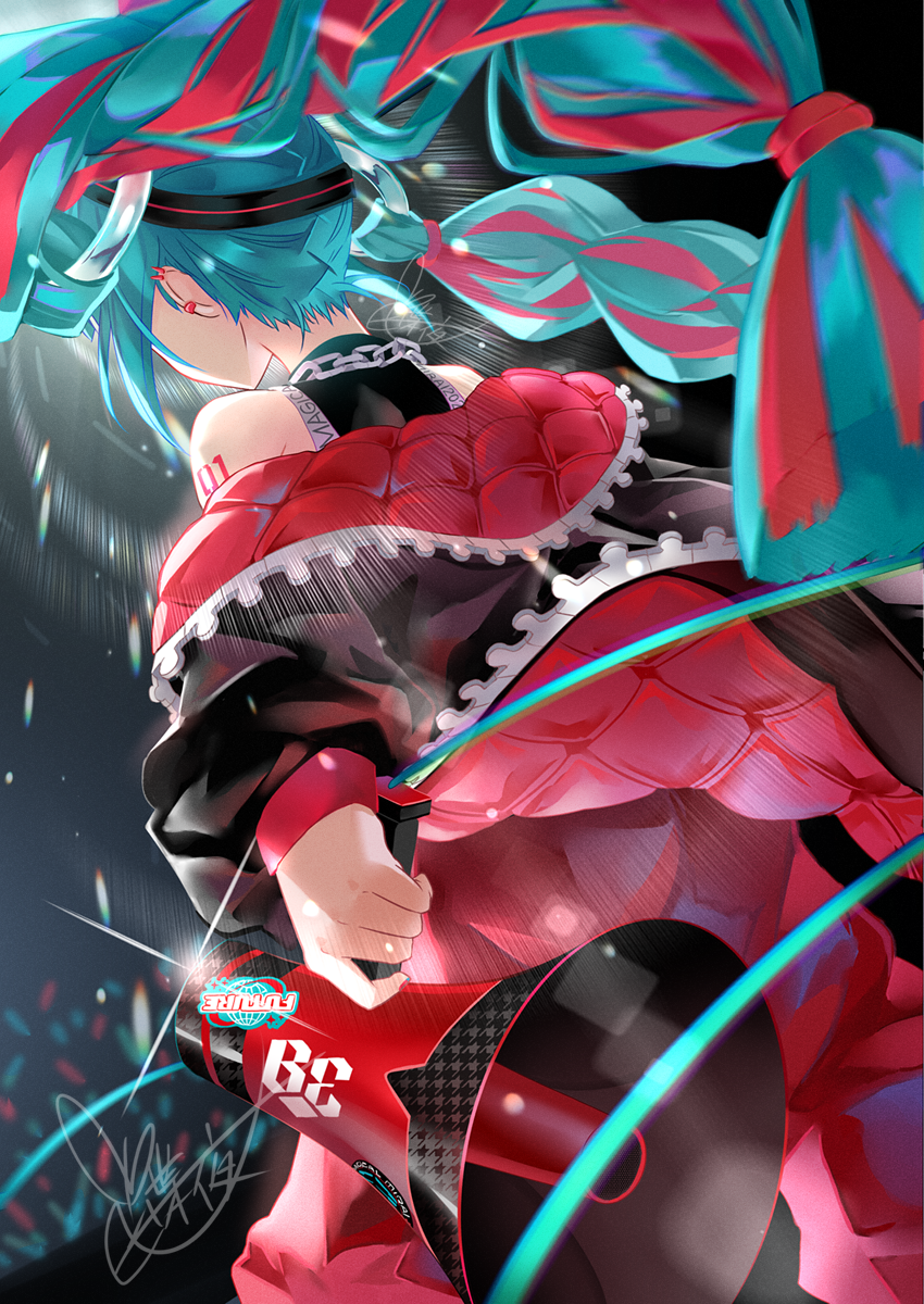 hatsune miku and magical mirai miku (vocaloid and 1 more) drawn by tyouya