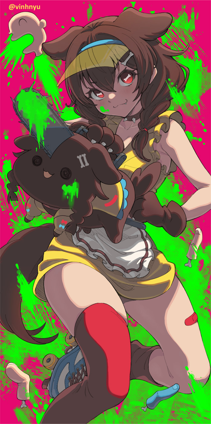 inugami korone, listener, and hoso-inu (hololive and 1 more) drawn by vinhnyu