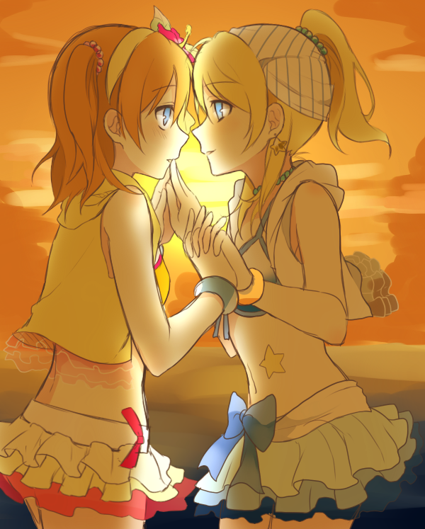 ayase eli and kosaka honoka (love live! and 1 more) drawn by chisumi