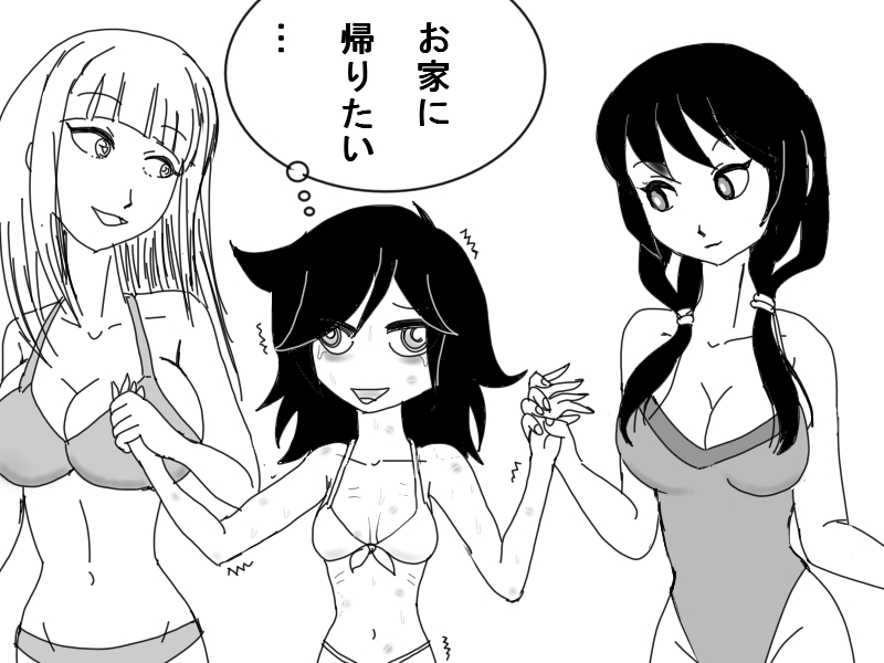 kuroki tomoko, tamura yuri, and katou asuka (watashi ga motenai no wa dou kangaetemo omaera ga warui!) drawn by bareisho_soba