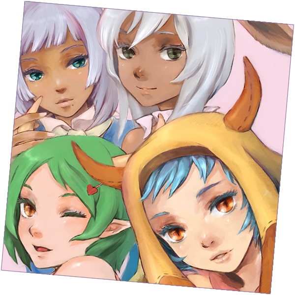 valentyne, prima donna, mayhew, lili, and aluette (final fantasy and 2 more) drawn by kno_(anahita)