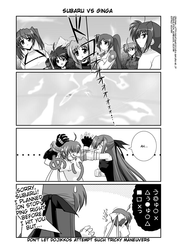 fate testarossa, takamachi nanoha, vita, signum, subaru nakajima, and 4 more (lyrical nanoha and 1 more) drawn by mikage_takashi
