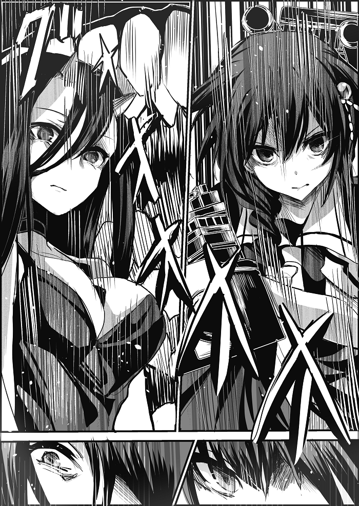 shigure, shigure kai ni, and battleship princess (kantai collection) drawn by sameya