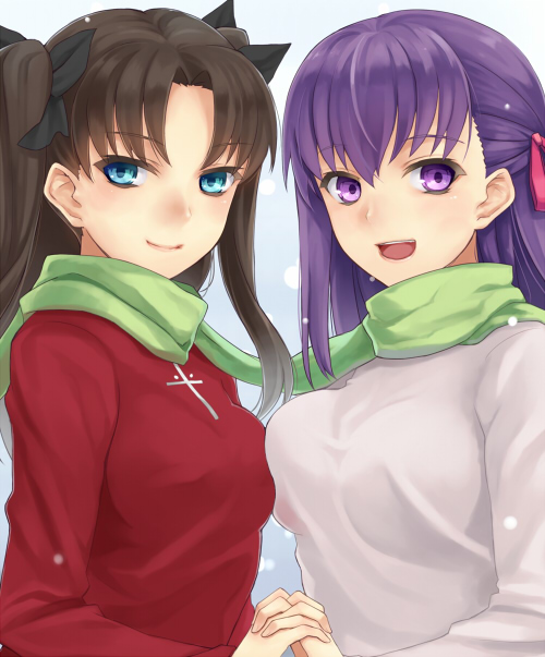 tohsaka rin and matou sakura (fate and 1 more) drawn by prime_(prime_tw)