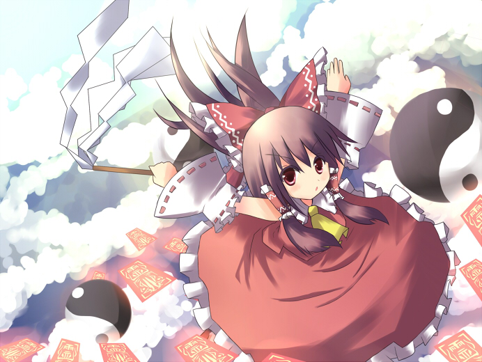hakurei reimu (touhou) drawn by tsunono