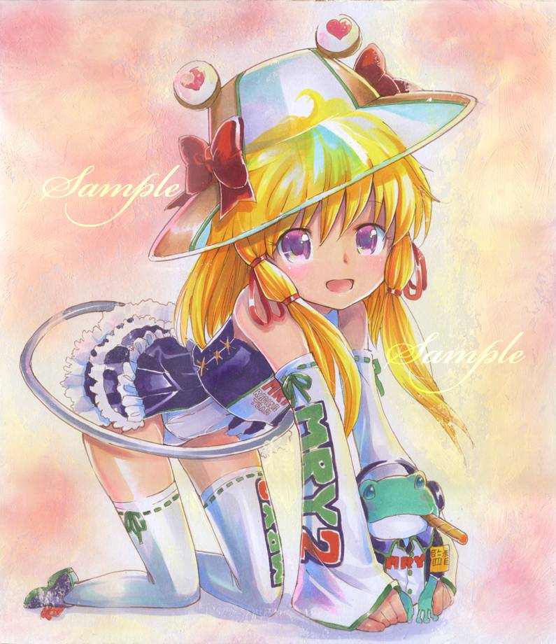 moriya suwako and pyonta (touhou) drawn by mayo_riyo