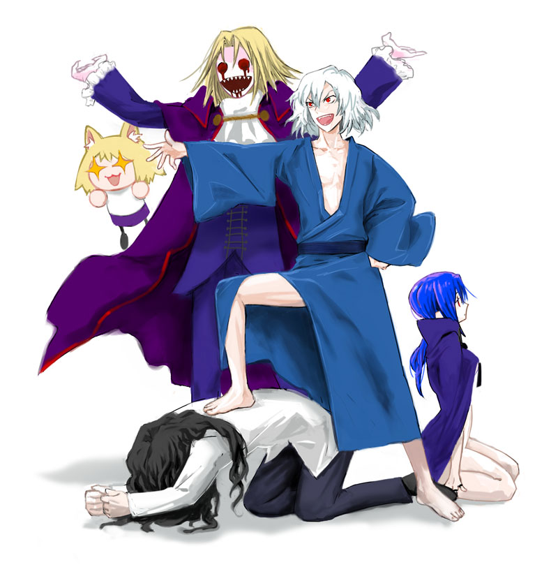 ciel, neco-arc, michael roa valdamjong, tohno shiki, wallachia, and 1 more (tsukihime and 1 more) drawn by kuroi_nyan