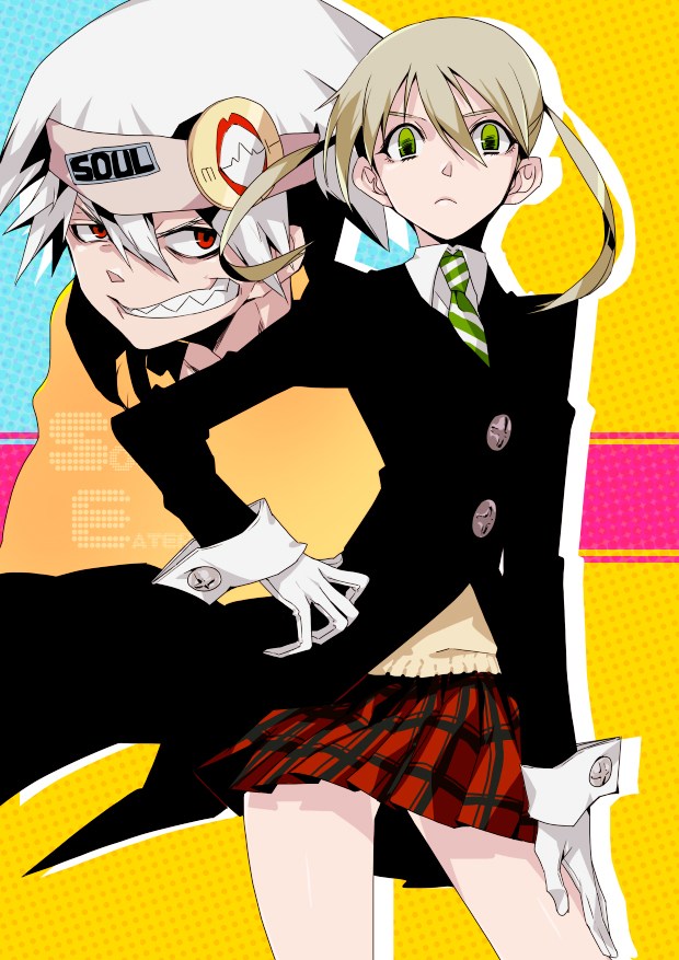 maka albarn and soul evans (soul eater) drawn by tima