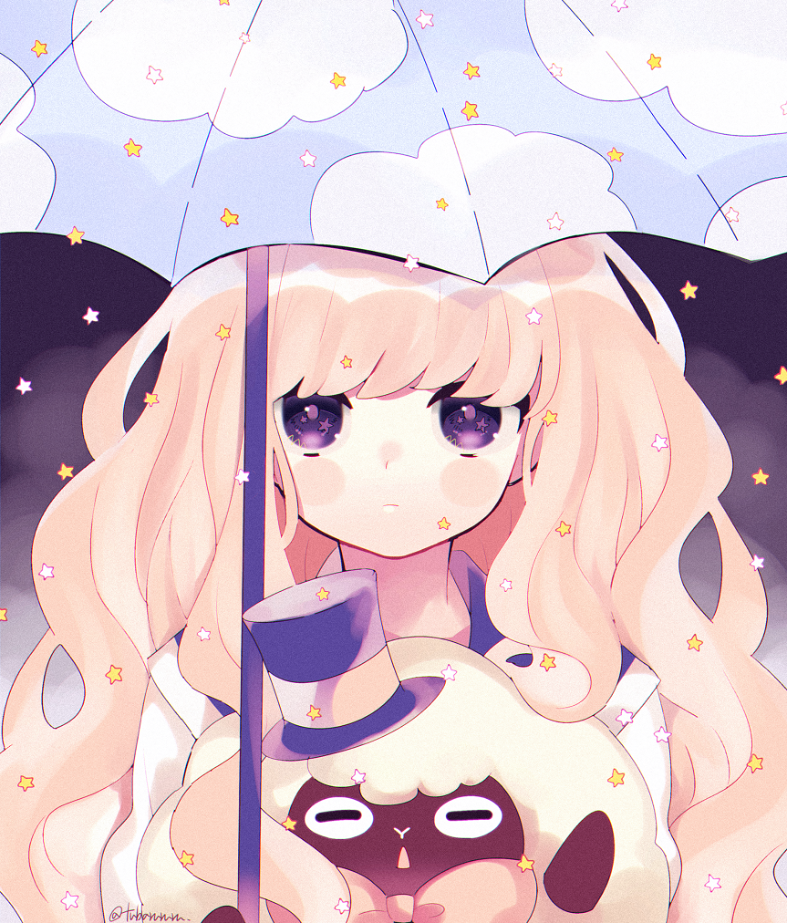 sheep friend and umbrella girl (original) drawn by tsubaki_tsubaru |  Danbooru